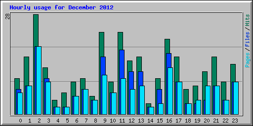 Hourly usage for December 2012