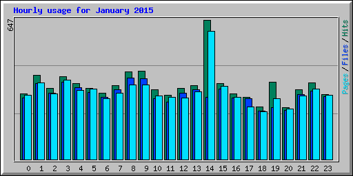 Hourly usage for January 2015