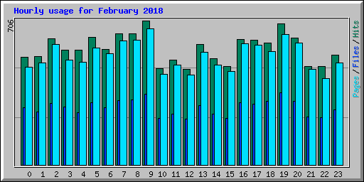 Hourly usage for February 2018