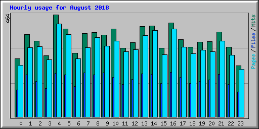 Hourly usage for August 2018