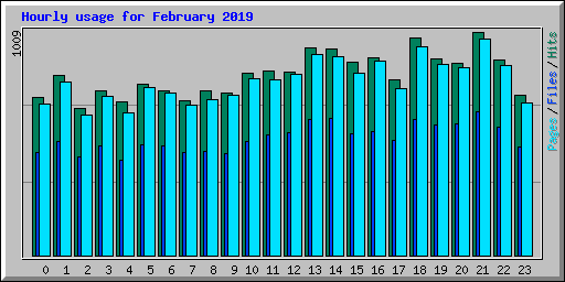 Hourly usage for February 2019