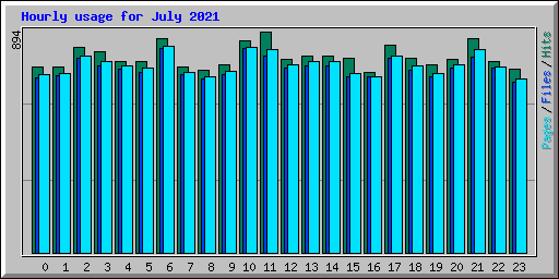 Hourly usage for July 2021